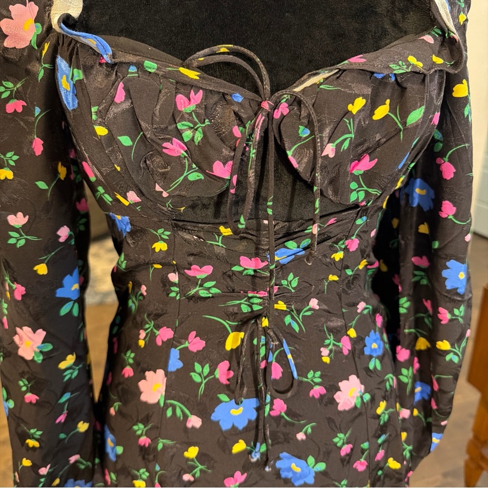 For Love And Lemons Multicolor Floral Long Sleeve Dress - Picture 2 of 8